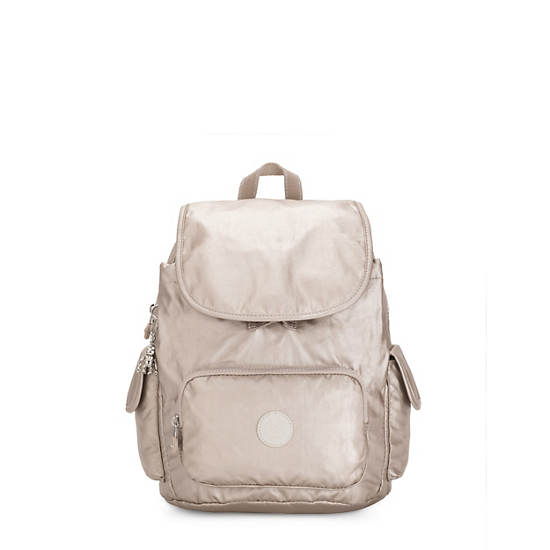 Kipling City Pack Small Metallic Sırt Çantaları Bej Rengi | TR 1700FD